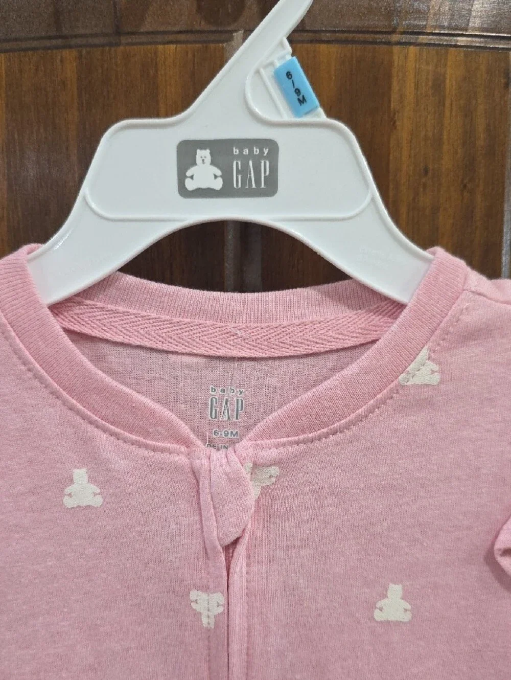 GAP Pink Ruffle-Shoulder Footed One-Piece